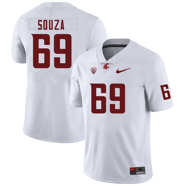 Men #69 Tristan Souza Washington Cougars College Football Jerseys Sale-White